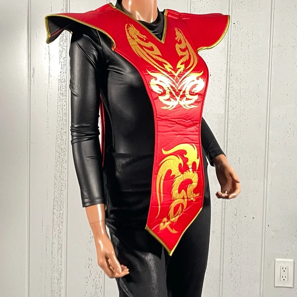 ***Unisex Red Ninja Samurai Dragon Armour Costume Halloween  Sz M